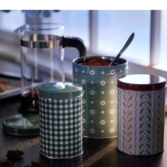 IKEA Set of three Nesting Cylindrical Metal Storage Tins - Picture 9 of 11